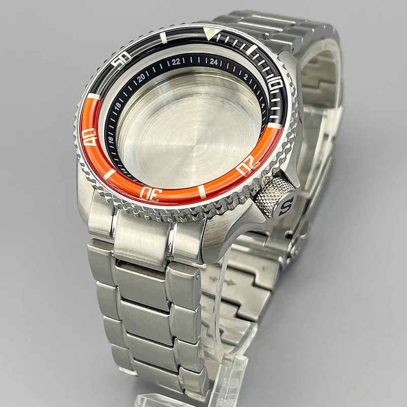 Silver 42mm SKX007 Watch case with strap Sapphire Glass Sealed back Fits NH35 NH36 4R 6R 7S Movement 28.5mm Dial Men Watch Case
Silver 42mm SKX007 Watch case with strap Sapphire Glass Sealed back Fits NH35 NH36 4R 6R 7S Movement 28.5mm Dial Men Watch Case