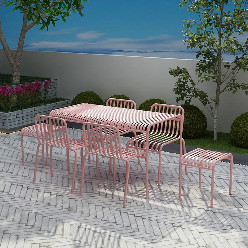 Garden table and chair Internet celebrity leisure table and chair combination outdoor pink wrought iron table and chair simple
Garden table and chair Internet celebrity leisure table and chair combination outdoor pink wrought iron table and chair simple