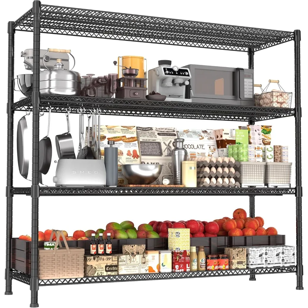 59.6" W x 24" D x 72.2" H Heavy Duty Storage Shelves, 2000LB Capacity Metal Shelving with 1IN Adjustable Height, Garage Shelvin
59.6" W x 24" D x 72.2" H Heavy Duty Storage Shelves, 2000LB Capacity Metal Shelving with 1IN Adjustable Height, Garage Shelvin