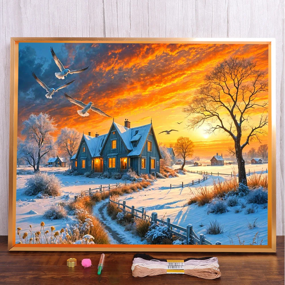 Landscape Winter House Pre-Printed Cross Stitch DIY Embroidery Patterns Hobby Handiwork Painting Handicraft Stamped Gift Jewelry
Landscape Winter House Pre-Printed Cross Stitch DIY Embroidery Patterns Hobby Handiwork Painting Handicraft Stamped Gift Jewelry