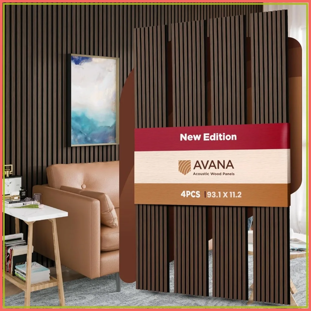 Acoustic Wood Wall Panels 4 Pack – Dark Walnut, 93.2x11.25 in – Fits 94x12 Layout – Interior Decor for Home Office
Acoustic Wood Wall Panels 4 Pack – Dark Walnut, 93.2x11.25 in – Fits 94x12 Layout – Interior Decor for Home Office