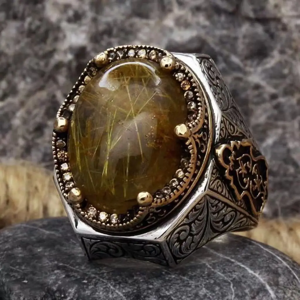 Retro old crown personalized retro national tide engraving ring
Retro old crown personalized retro national tide engraving ring