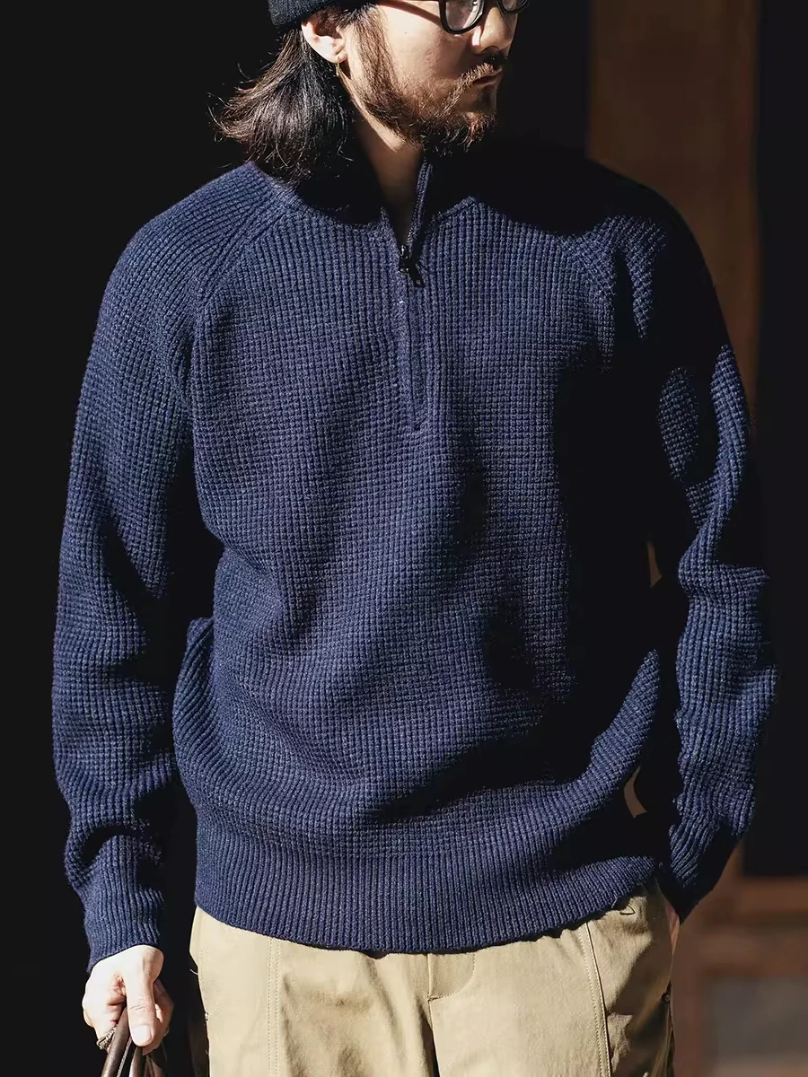 Мужской зимний свитер большого размера в американском ретро-стиле с воротником-стойкой на молнии, модный базовый слой, вязаный топ с высоким воротом
Мужской зимний свитер большого размера в американском ретро-стиле с воротником-стойкой на молнии, модный базовый слой, вязаный топ с высоким воротом