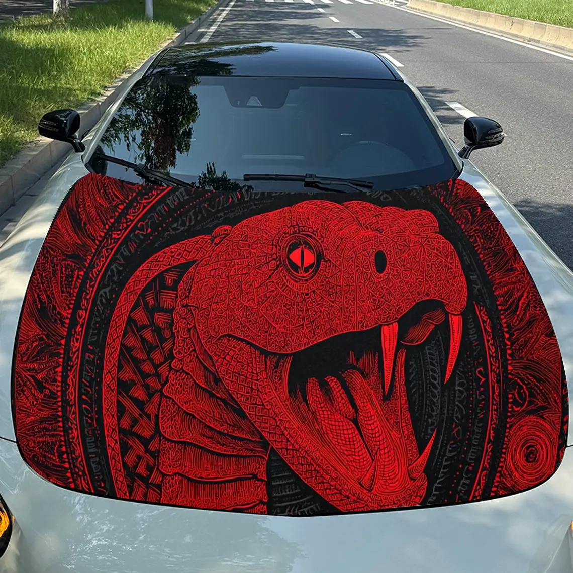 Artistic Red Cobra PVC Car Vinyl Wraps, Self-Adhesive Waterproof Car Hood Decal Sticker, Car Decoration Protection Stickers for
Artistic Red Cobra PVC Car Vinyl Wraps, Self-Adhesive Waterproof Car Hood Decal Sticker, Car Decoration Protection Stickers for