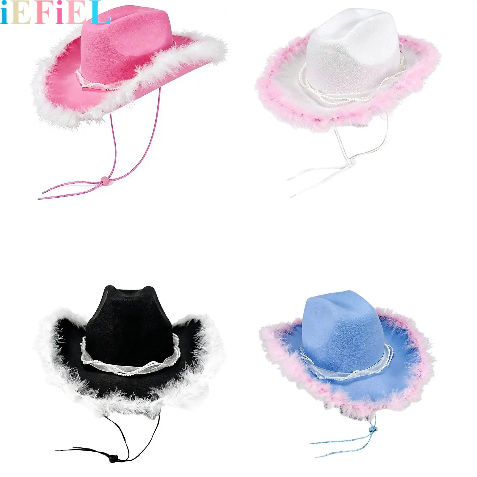 Women Cowboy Hat Cowgirl Hat Headgear Plush Trim Wide Brim Faux Pearl Decor Drawstring Hat Fancy Dress for Birthday Party Gift
Women Cowboy Hat Cowgirl Hat Headgear Plush Trim Wide Brim Faux Pearl Decor Drawstring Hat Fancy Dress for Birthday Party Gift