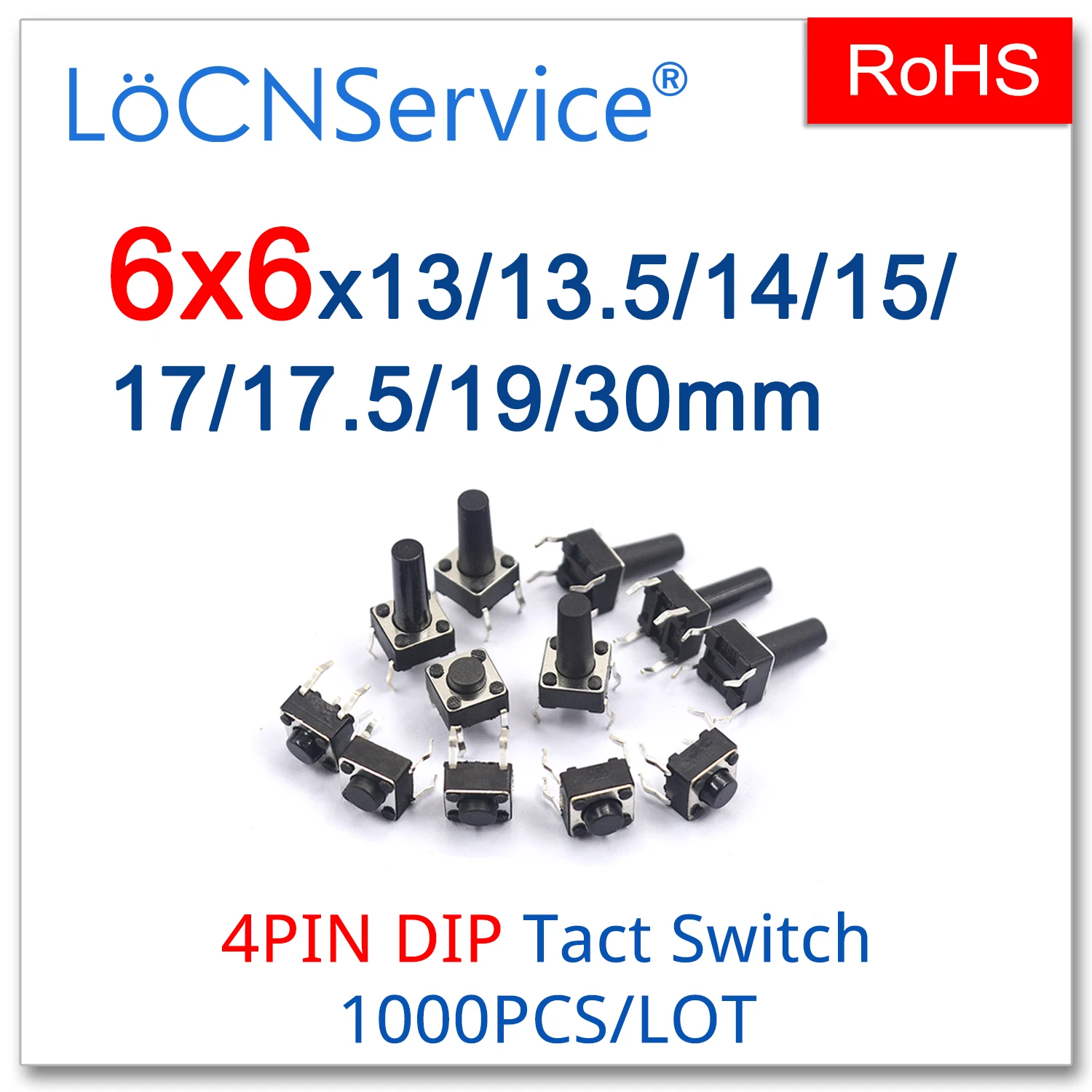 LoCNService Micro Tact кнопочные переключатели 1000 шт./лот медь 6*6 DIP 4PIN 12 В 6x6x13/13,5/14/15/17/17/17,5/19/30 мм 6*6*13,5
LoCNService Micro Tact кнопочные переключатели 1000 шт./лот медь 6*6 DIP 4PIN 12 В 6x6x13/13,5/14/15/17/17/17,5/19/30 мм 6*6*13,5