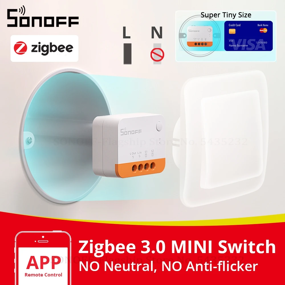 Смарт-выключатель SONOFF ZBMINIL2 Zigbee, двухстороннее управление без нейтрального провода, работает с приложением eWeLink для Google Home Alexa
Смарт-выключатель SONOFF ZBMINIL2 Zigbee, двухстороннее управление без нейтрального провода, работает с приложением eWeLink для Google Home Alexa