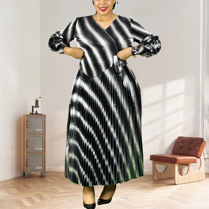 Miyake Pleated New Dresses V-neck Long-sleeve Hand-shaken Flower Stamping Waist Fold Long Dress Casual Women's Pleat Dresses
Miyake Pleated New Dresses V-neck Long-sleeve Hand-shaken Flower Stamping Waist Fold Long Dress Casual Women's Pleat Dresses
