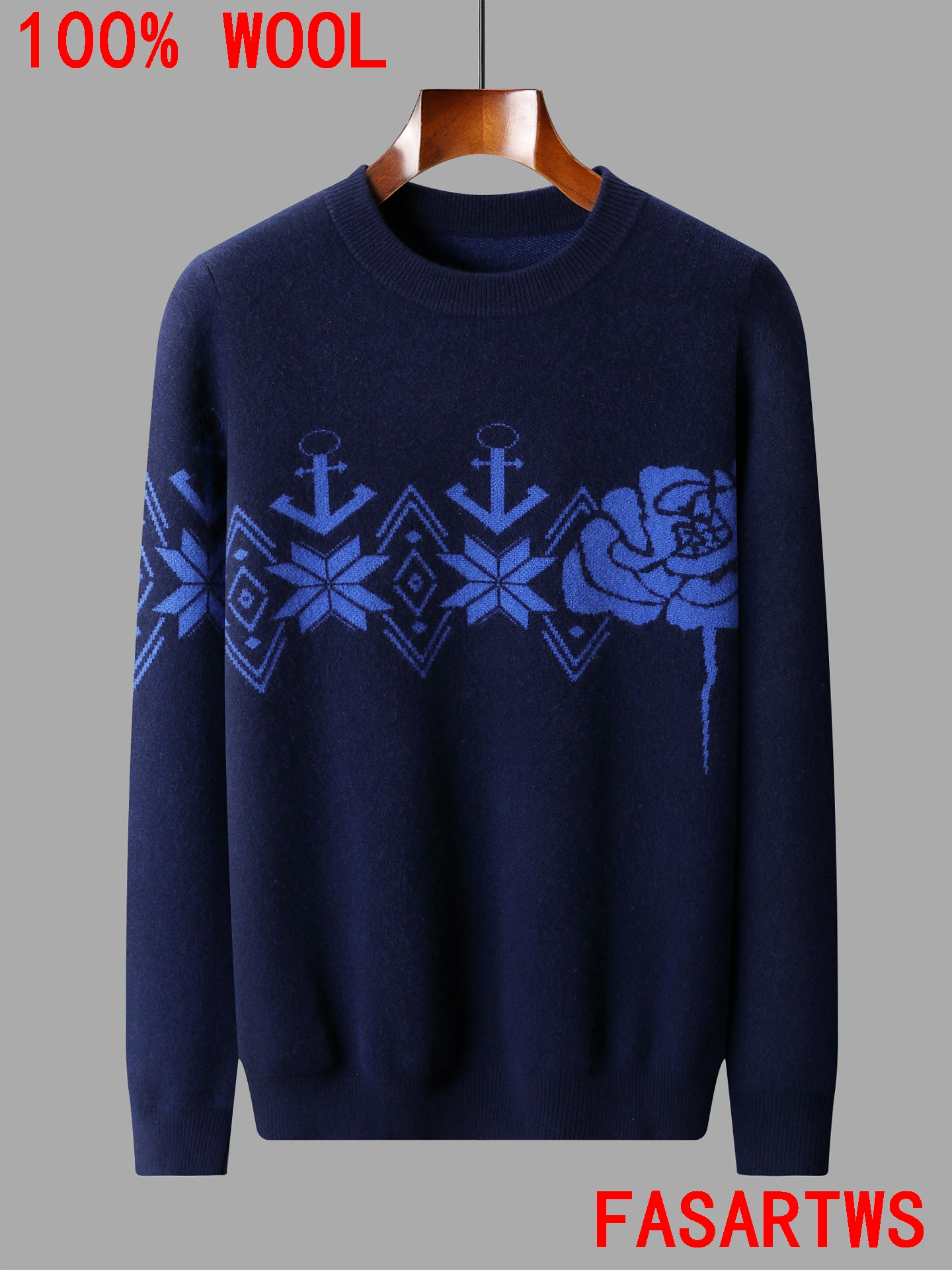 100% Pure Wool Sweater Jacquard Casual Thick Warm Pullover Men's Autumn Winter Knit O- Neck Elegant Top Business Leisure Style
100% Pure Wool Sweater Jacquard Casual Thick Warm Pullover Men's Autumn Winter Knit O- Neck Elegant Top Business Leisure Style