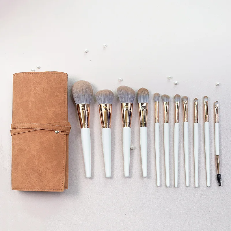 11PCS Vegan Fiber Makeup Brushes Set with Wooden Handle & Travel Pouch, Eyeshadow Lip Foundation Powder Brushes Kit
11PCS Vegan Fiber Makeup Brushes Set with Wooden Handle & Travel Pouch, Eyeshadow Lip Foundation Powder Brushes Kit