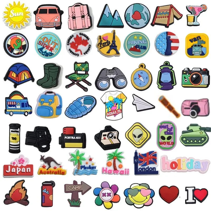 48Pcs Vacation Shoe Charms Travel Shoe Charms Outdoor City Shoe Charms Trendy Charms for Boys Girls and Adults Party Favor
48Pcs Vacation Shoe Charms Travel Shoe Charms Outdoor City Shoe Charms Trendy Charms for Boys Girls and Adults Party Favor