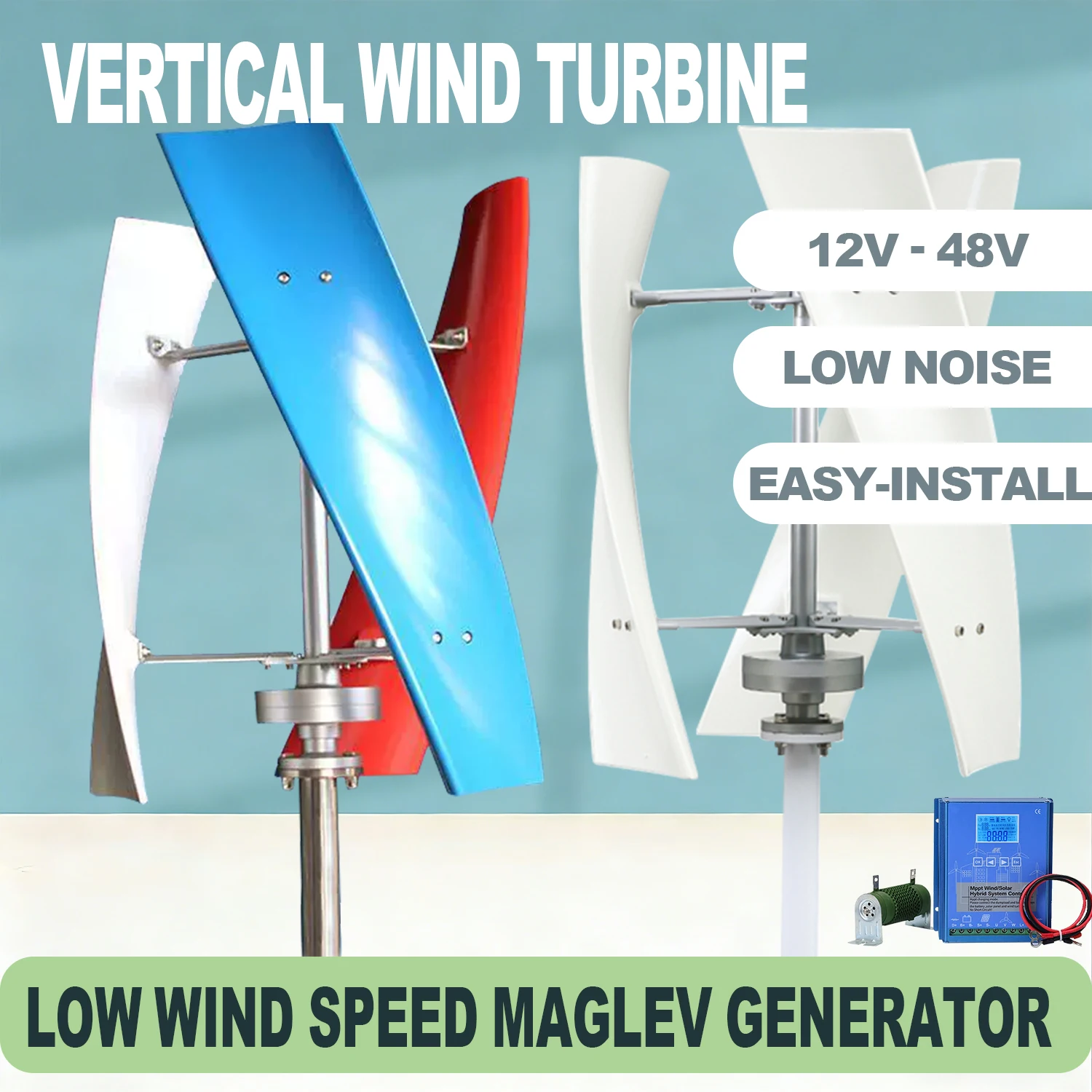 Wind Turbine Generator 5000W 8000W 10000W 12V 24V 48V Vertical Axis Motor Kit for Home Power Supply System with MPPT Controller
Wind Turbine Generator 5000W 8000W 10000W 12V 24V 48V Vertical Axis Motor Kit for Home Power Supply System with MPPT Controller