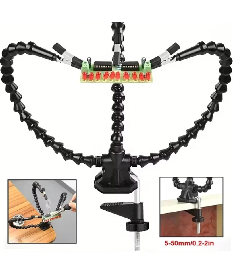 Soldering Station with 3Pcs Flexible Arms Soldering Iron Holder Third Helping Hand Tool Pcb Welding Repair Welding Tools
Soldering Station with 3Pcs Flexible Arms Soldering Iron Holder Third Helping Hand Tool Pcb Welding Repair Welding Tools
