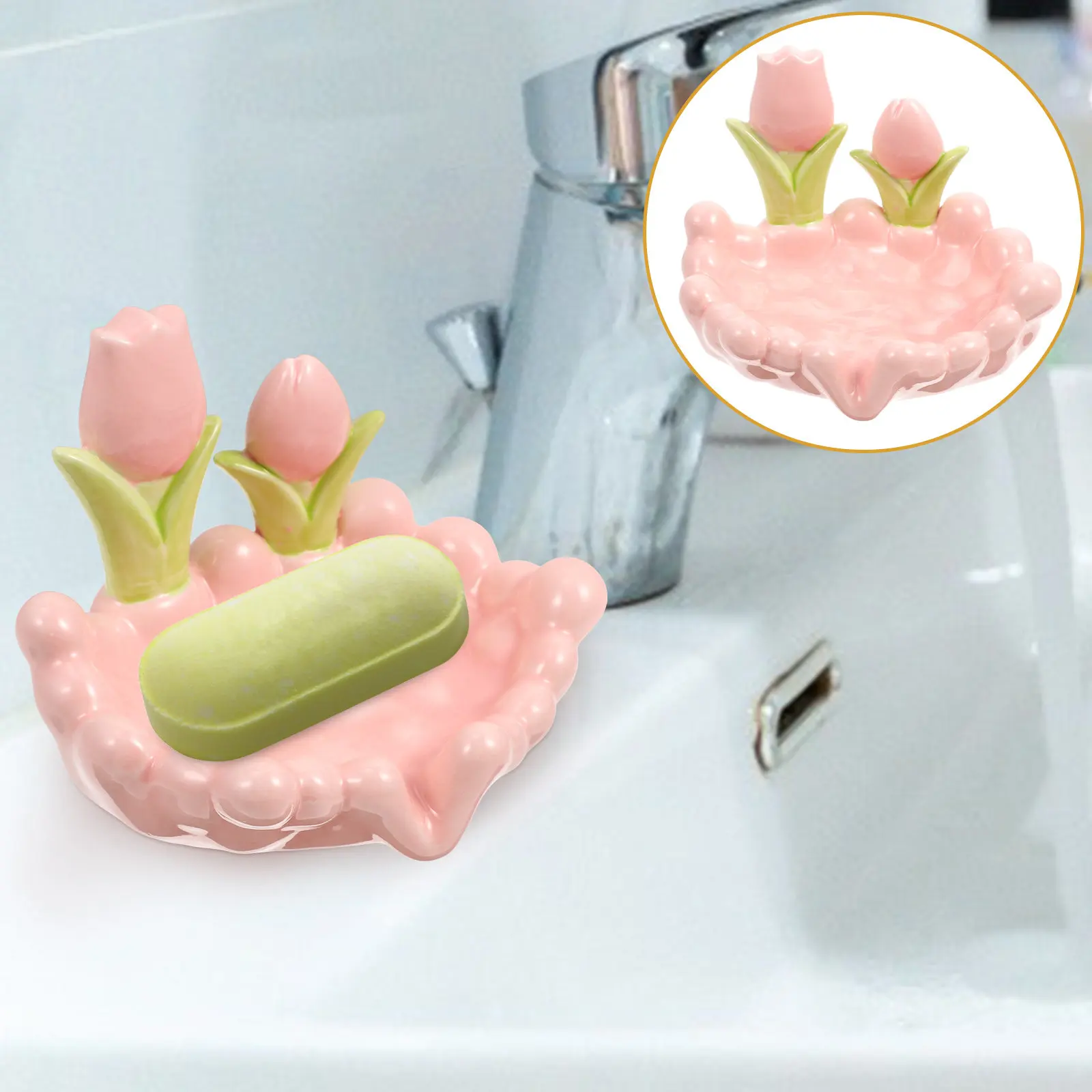 Керамическая мыльница с дизайном тюльпана и дренажным отверстием, гладкая, легко моющаяся, для душа, раковины, столешницы, декоративная
Керамическая мыльница с дизайном тюльпана и дренажным отверстием, гладкая, легко моющаяся, для душа, раковины, столешницы, декоративная