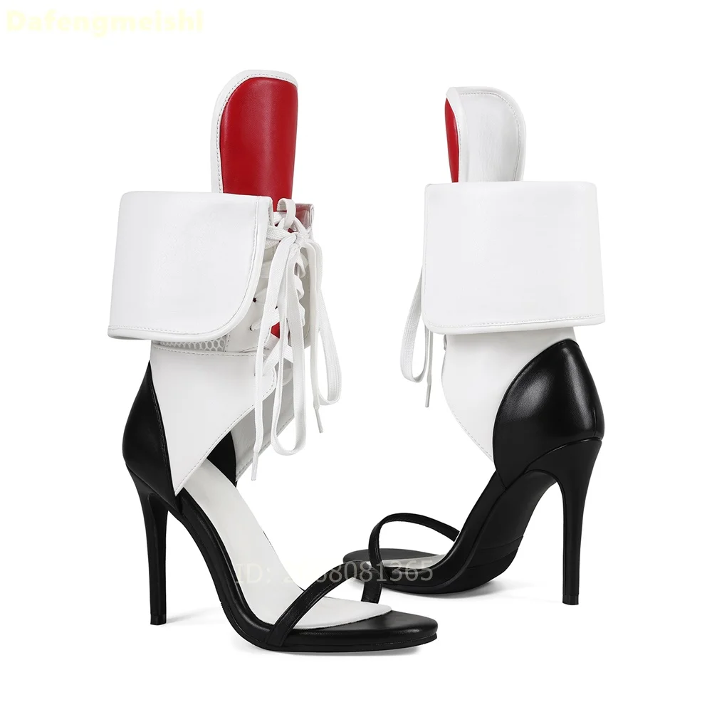 Hollow Gladiator Fold Over Sandals Women Lace Up Multicolor Round Toe Stiletto High Heels Patchwork Ankle Boots Stilettos Pumps
Hollow Gladiator Fold Over Sandals Women Lace Up Multicolor Round Toe Stiletto High Heels Patchwork Ankle Boots Stilettos Pumps