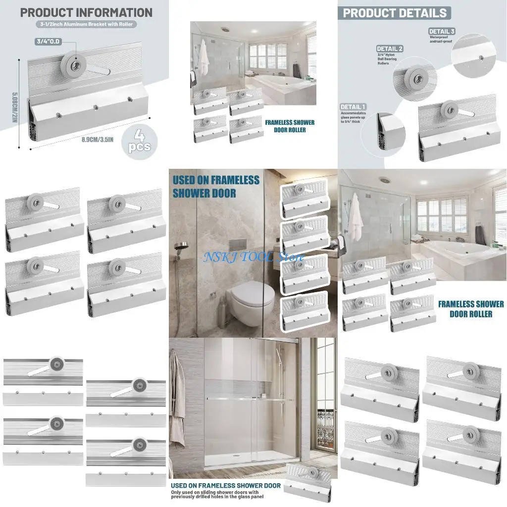 L8RC 4 шт. безрамные душевые ролики с регулируемыми кронштейнами, обеспечивающие плавную работу для стеклянных панелей толщиной
L8RC 4 шт. безрамные душевые ролики с регулируемыми кронштейнами, обеспечивающие плавную работу для стеклянных панелей толщиной