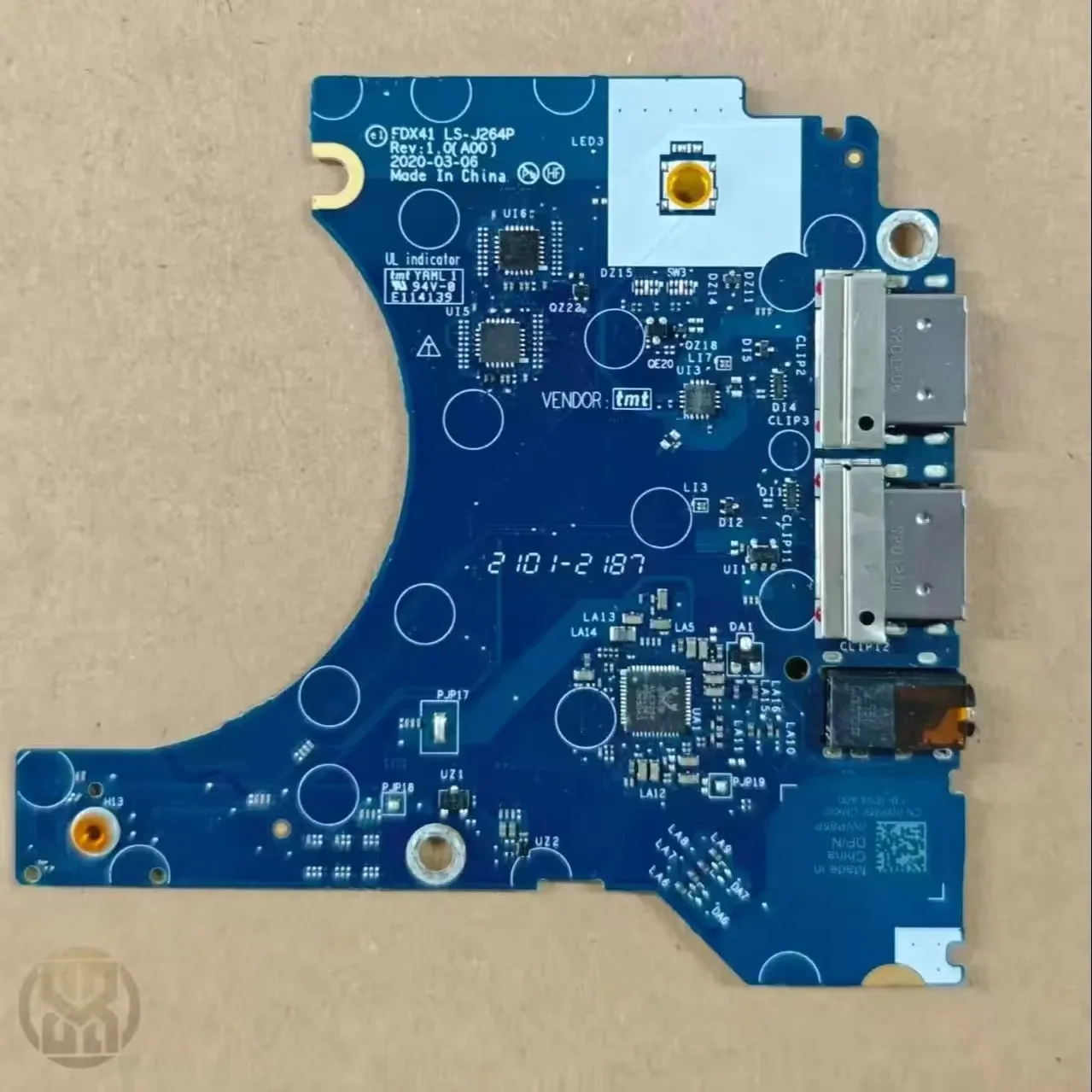LS-J264P USB Audio Board 0WP85P WP85P For Dell Latitude 7410 E7410
LS-J264P USB Audio Board 0WP85P WP85P For Dell Latitude 7410 E7410