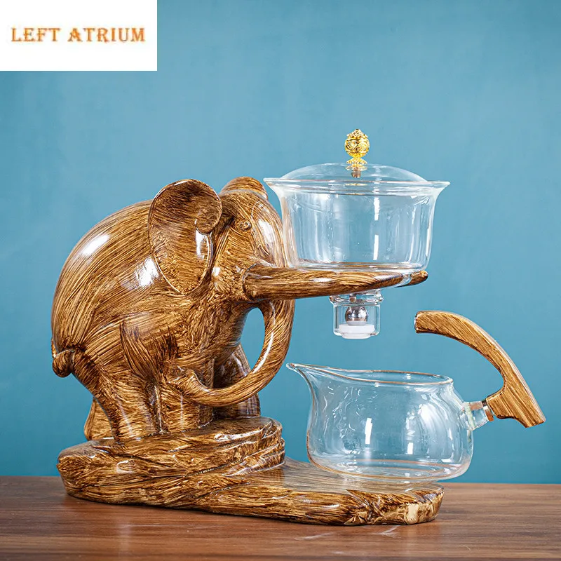 Creative Tea Set Elephant Shape Automatic Tea Set Pu'er Oolong Teapot And Cup Set Heat-resistant Glass Teapot With Base
Creative Tea Set Elephant Shape Automatic Tea Set Pu'er Oolong Teapot And Cup Set Heat-resistant Glass Teapot With Base