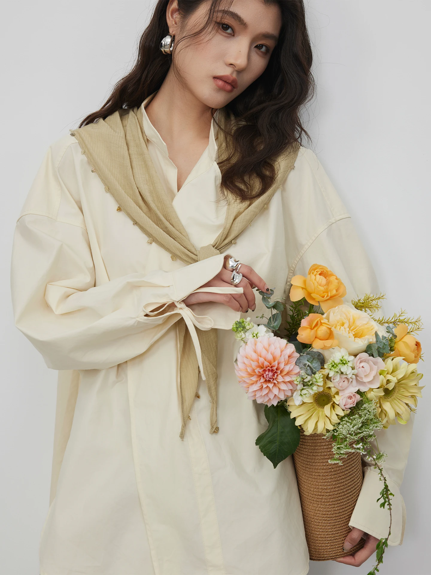 KEARA Women's Long Sleeve Shirt Spring Summer Design Loose Casual Commute Shirt Silk Scarf Draped Holiday Style Cotton Blend
KEARA Women's Long Sleeve Shirt Spring Summer Design Loose Casual Commute Shirt Silk Scarf Draped Holiday Style Cotton Blend