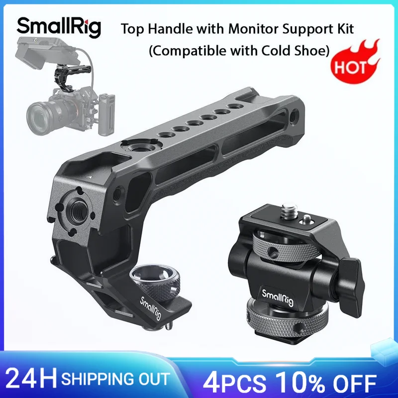 SmallRig Top Handle with Monitor Support Kit, Compatible with Cold Shoe for DSLR Camera for Mic, Video Lights, Monitors-5322
SmallRig Top Handle with Monitor Support Kit, Compatible with Cold Shoe for DSLR Camera for Mic, Video Lights, Monitors-5322