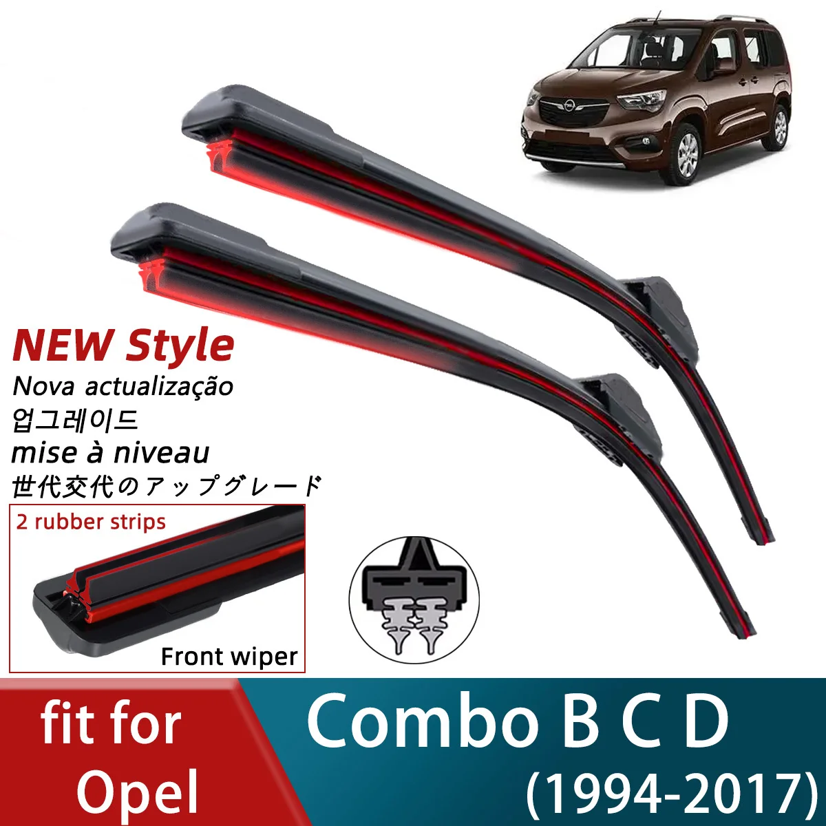 Double Rubber Car Wiper for Opel Combo B C D Front Windscreen Blades Brushes Cutter Automobiles Accessories Windscreen Wipers
Double Rubber Car Wiper for Opel Combo B C D Front Windscreen Blades Brushes Cutter Automobiles Accessories Windscreen Wipers