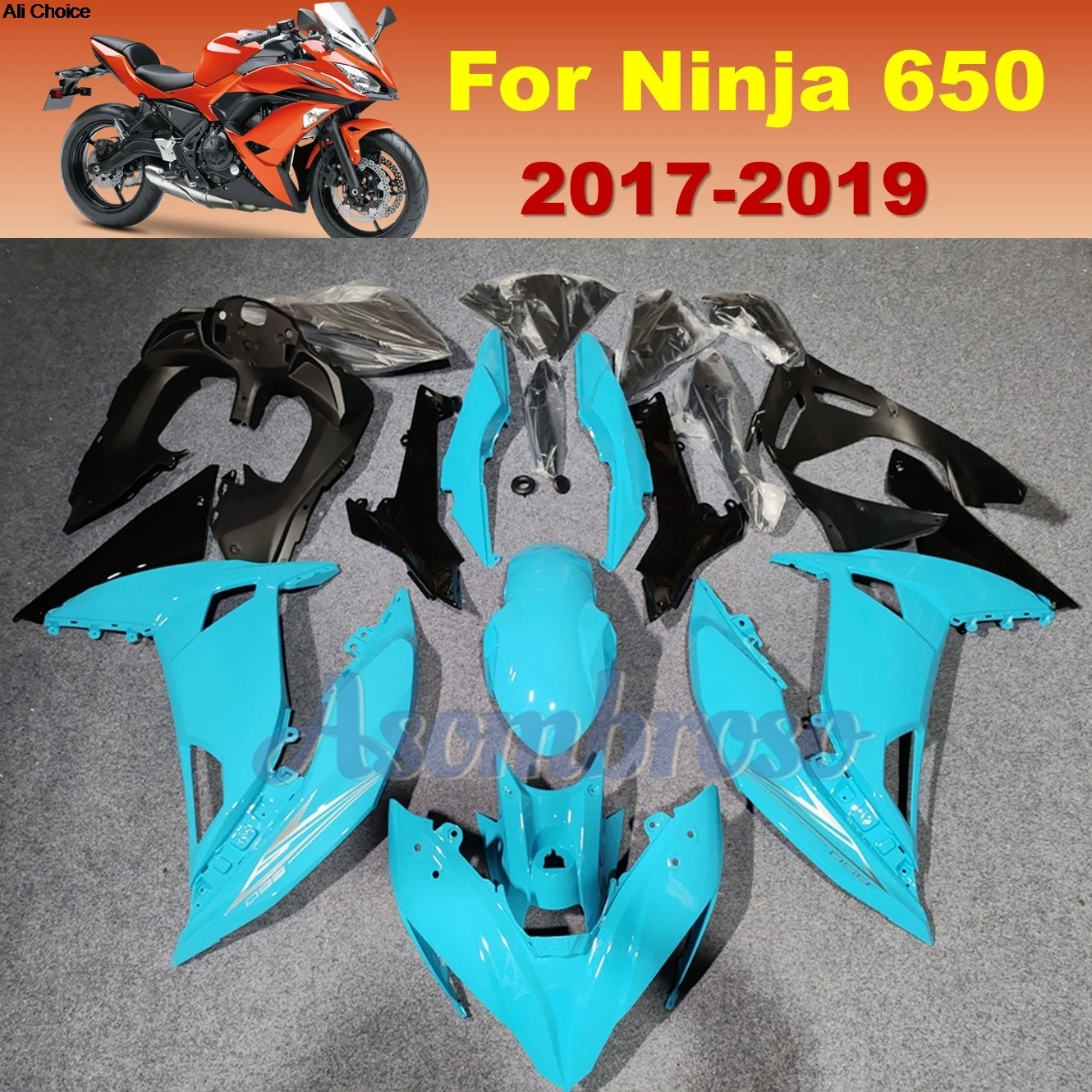 ABS Plastic Panels For Kawasaki Ninja650 2017 2018 2019 ER 650 ER-6F Skywave Blue Motorcycle Fairing Kit
ABS Plastic Panels For Kawasaki Ninja650 2017 2018 2019 ER 650 ER-6F Skywave Blue Motorcycle Fairing Kit