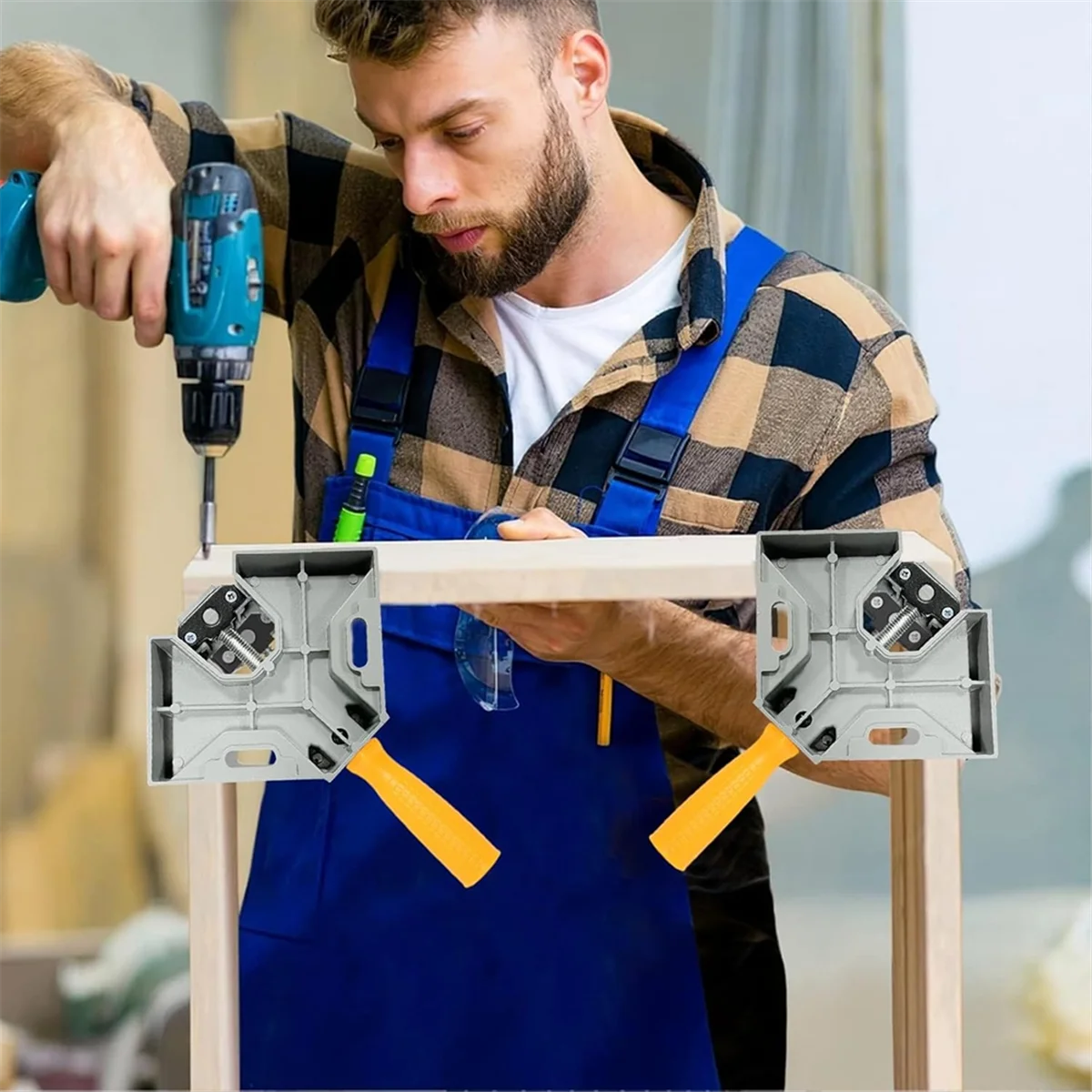 A66Z Right Angle Clamp, 4-Pack Single Handle 90° Aluminum Alloy Corner Clamp , Right Angle Clip Clamp Tool Woodworking
A66Z Right Angle Clamp, 4-Pack Single Handle 90° Aluminum Alloy Corner Clamp , Right Angle Clip Clamp Tool Woodworking