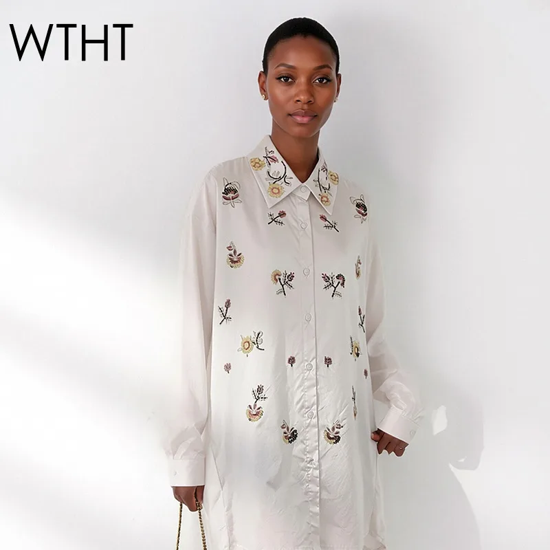 WTHT New Fashion Women's Spliced Sequins Beading Flower Office-lady Shirt 2026 Spring Lapel Long Sleeves Blouse Female 1LS3016
WTHT New Fashion Women's Spliced Sequins Beading Flower Office-lady Shirt 2026 Spring Lapel Long Sleeves Blouse Female 1LS3016