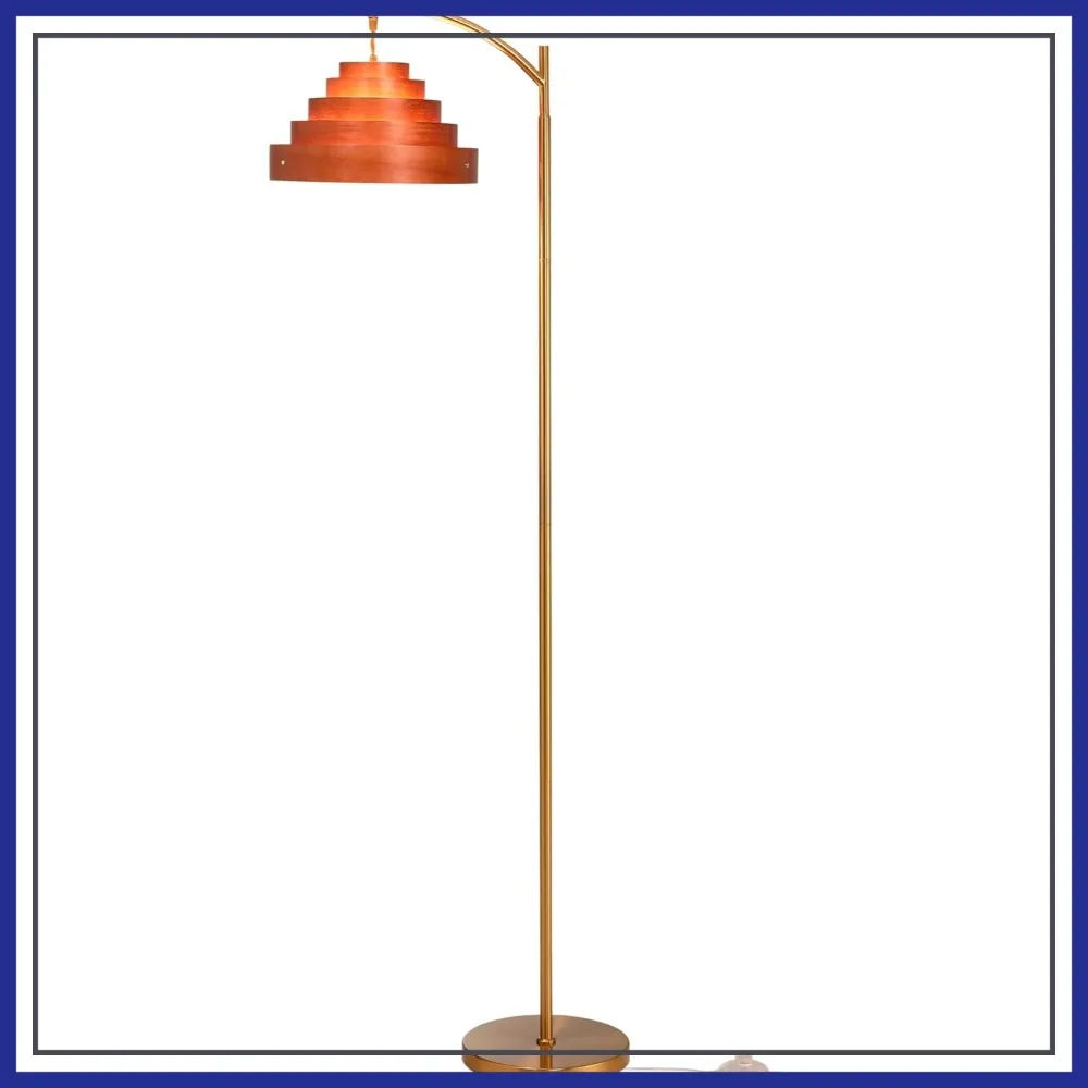 Mid Century Wooden Floor Lamp with Layered Shade, Tall Reading Light for Living Room, Bedroom, Office, Antique Brass, Dark Oak
Mid Century Wooden Floor Lamp with Layered Shade, Tall Reading Light for Living Room, Bedroom, Office, Antique Brass, Dark Oak