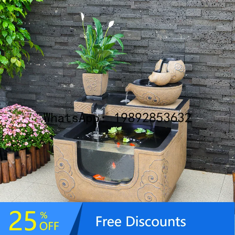 Chinese Style Balcony Landscaping Fish Pond Outdoor Garden Landscape Flowing Water Ornaments Circulating Fish Tank Ornaments
Chinese Style Balcony Landscaping Fish Pond Outdoor Garden Landscape Flowing Water Ornaments Circulating Fish Tank Ornaments