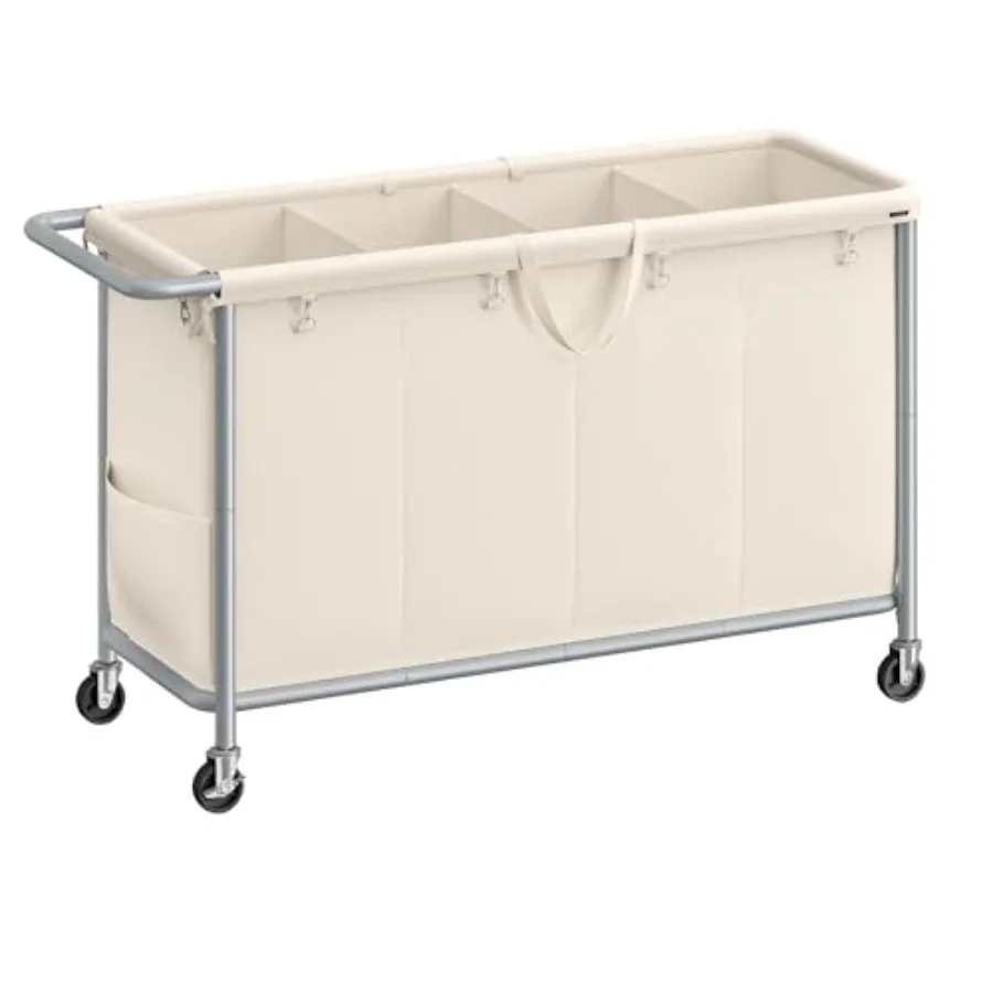 Laundry Basket with Wheels 4-Section Rolling Laundry Hamper 68.6 Gaons Removable Liner Steel Frame with Handle 43.3 x 15.4 x 31
Laundry Basket with Wheels 4-Section Rolling Laundry Hamper 68.6 Gaons Removable Liner Steel Frame with Handle 43.3 x 15.4 x 31