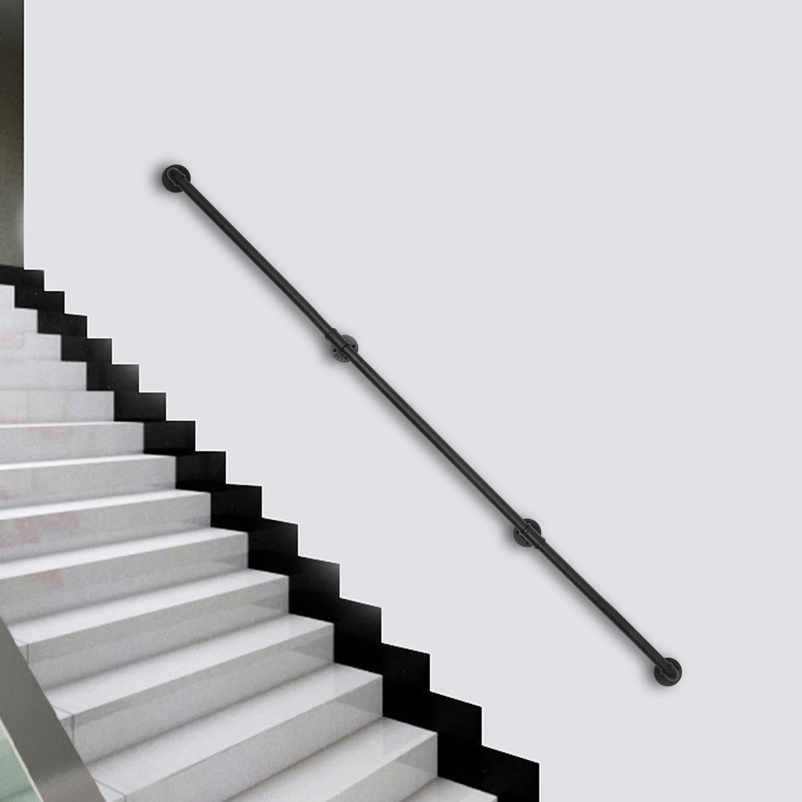 8FT Handrail For Steps Stair Railing Hand Rail Kit Wall-mounted For Indoor Home Pipe Stair Handrail Staircase Black
8FT Handrail For Steps Stair Railing Hand Rail Kit Wall-mounted For Indoor Home Pipe Stair Handrail Staircase Black