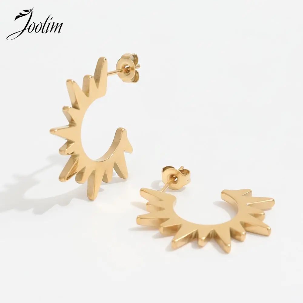 Joolim Jewelry High Quality PVD Plated Finish Wholesale No Fade Personality Sun Burst Stainless Steel Hoop Earring for Women
Joolim Jewelry High Quality PVD Plated Finish Wholesale No Fade Personality Sun Burst Stainless Steel Hoop Earring for Women