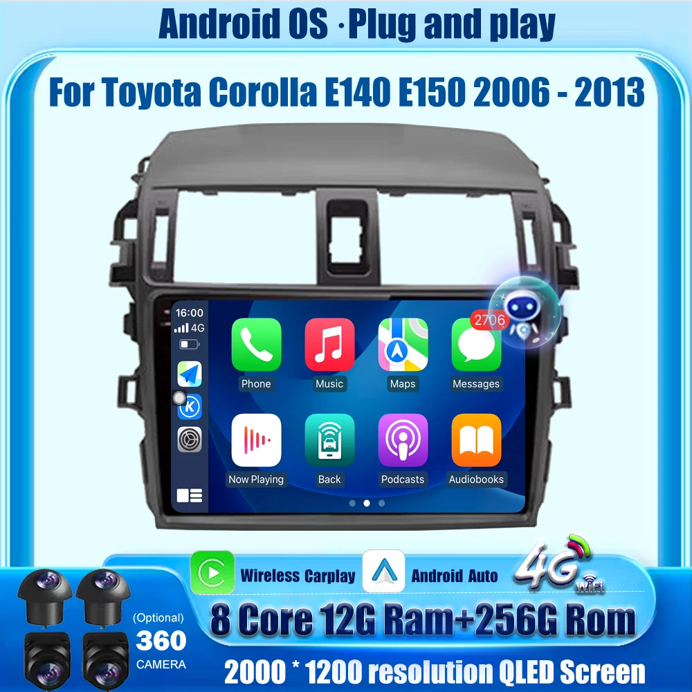 Car Radio Multimedia Video Player Navigation GPS For Toyota Corolla E140 E150 2006 - 2013 Android Auto Carplay 4G WIFI Bluetooth
Car Radio Multimedia Video Player Navigation GPS For Toyota Corolla E140 E150 2006 - 2013 Android Auto Carplay 4G WIFI Bluetooth