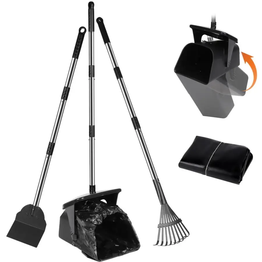 Dog Poop Scooper with 20 Bag Attachment Long Handle Swivel Bin, Rake amp Spade Heavy Duty Easy to Clean Pooper Scooper for Large
Dog Poop Scooper with 20 Bag Attachment Long Handle Swivel Bin, Rake amp Spade Heavy Duty Easy to Clean Pooper Scooper for Large
