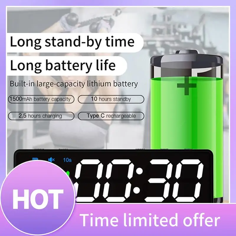 B69C Rechargeable Mini Gym Clocks - Portable Stopwatch With Countdown/Up Clock & Magnetic Back For Fitness Training
B69C Rechargeable Mini Gym Clocks - Portable Stopwatch With Countdown/Up Clock & Magnetic Back For Fitness Training