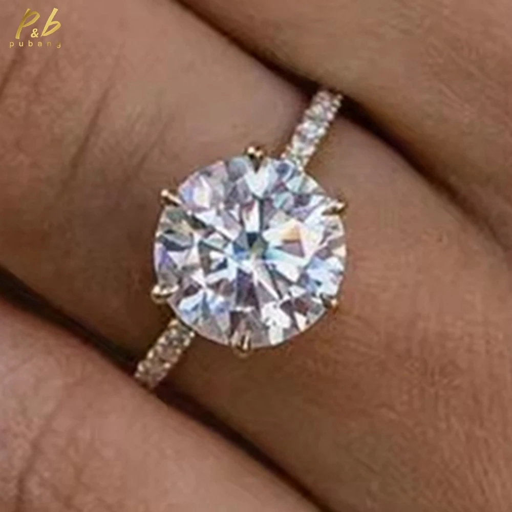 PuBang Sparkling Real Moissanite Engagement Ring 9-18K Gold 6-Prong 5 Carat Center 11 MM Round Brilliant Cut Wedding Best Gift
PuBang Sparkling Real Moissanite Engagement Ring 9-18K Gold 6-Prong 5 Carat Center 11 MM Round Brilliant Cut Wedding Best Gift