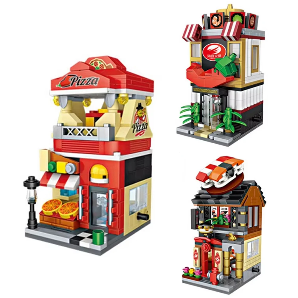 Idea City Street View Mini Block Japanese Sushi Shop Ice Cream Pizzeria Pizza Shop Seafood Hot Pot Streetscape Educational Toys
Idea City Street View Mini Block Japanese Sushi Shop Ice Cream Pizzeria Pizza Shop Seafood Hot Pot Streetscape Educational Toys
