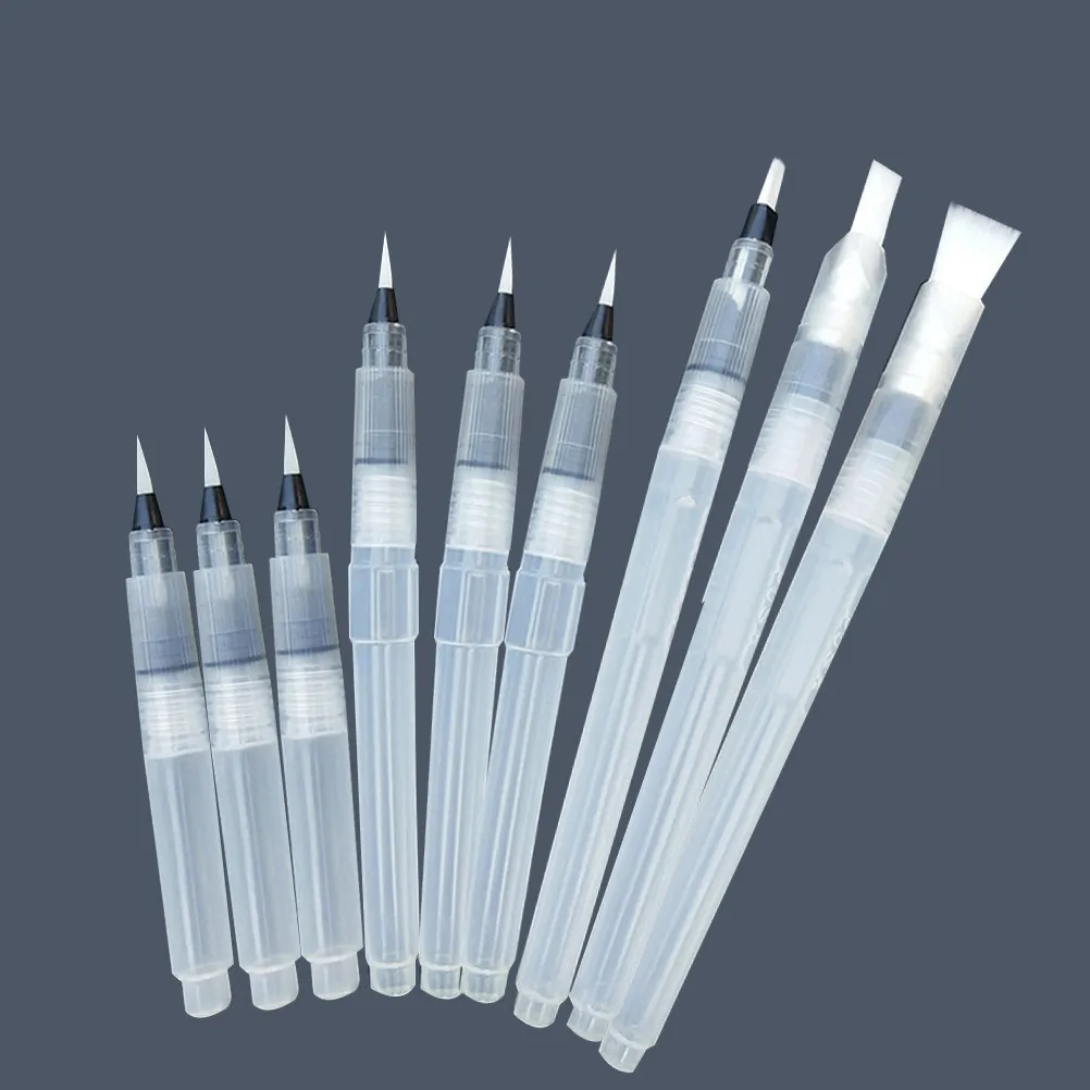 9Pcs Water Brush Pen Set for Watercolor Painting Squeeze Barrel Control Blend with Water Use with Crayons Markers Pencils
9Pcs Water Brush Pen Set for Watercolor Painting Squeeze Barrel Control Blend with Water Use with Crayons Markers Pencils