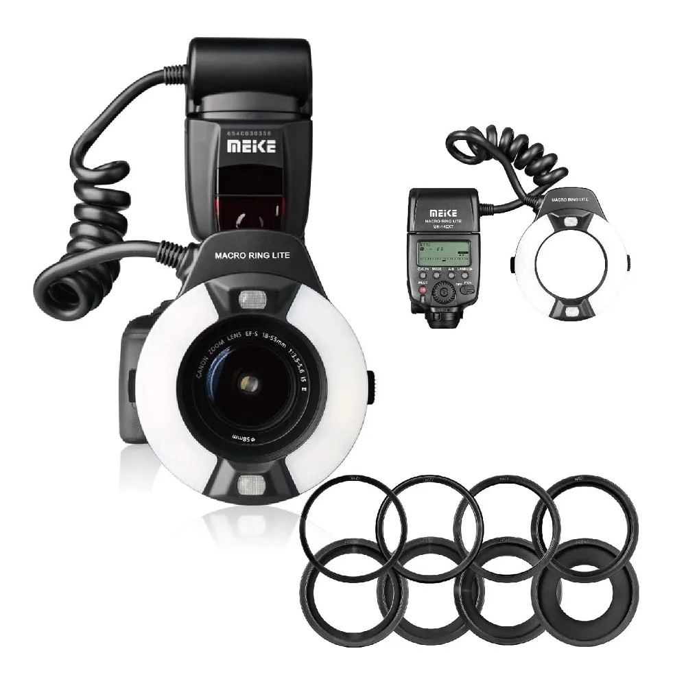 Meike MK-14EXT TTL Macro LED Ring Flash Speedlite for Canon EOS 70D 77D 80D 5DII 5DIII 5DIV 6D 6DII 7DII Rebel T3 T4 T6 T7 T1i
Meike MK-14EXT TTL Macro LED Ring Flash Speedlite for Canon EOS 70D 77D 80D 5DII 5DIII 5DIV 6D 6DII 7DII Rebel T3 T4 T6 T7 T1i