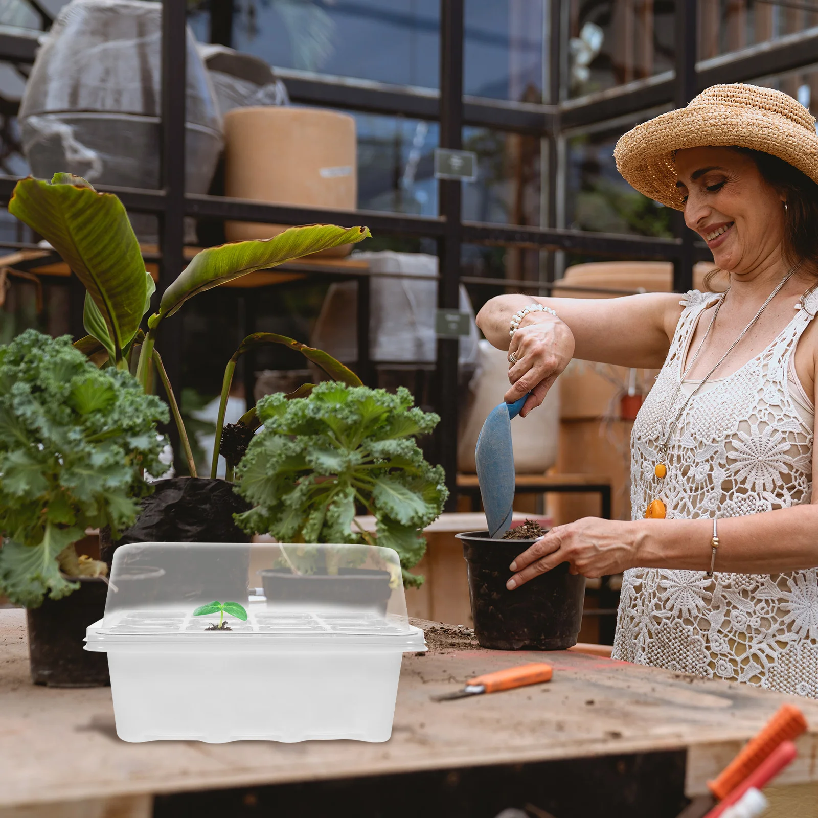 1 Set Reusable Seedling Starter Tray With Lid Germination Growing Tray For Garden Nursery Potting Greenhouse Use Plant Trays
1 Set Reusable Seedling Starter Tray With Lid Germination Growing Tray For Garden Nursery Potting Greenhouse Use Plant Trays