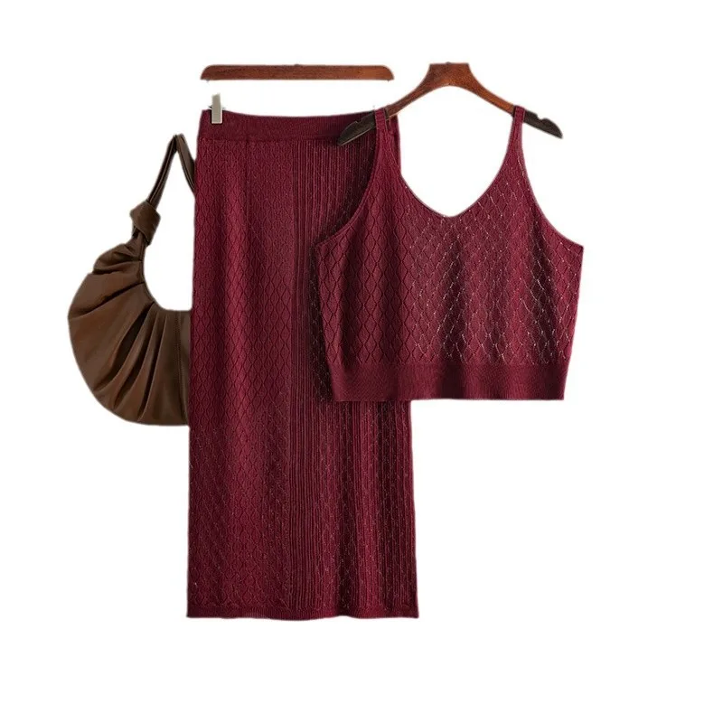 SuperAen 2025 Summer New Hollow Out Short Sling Knitting Vest European and American Style Skirt Fashion Casual Two-piece Sets
SuperAen 2025 Summer New Hollow Out Short Sling Knitting Vest European and American Style Skirt Fashion Casual Two-piece Sets