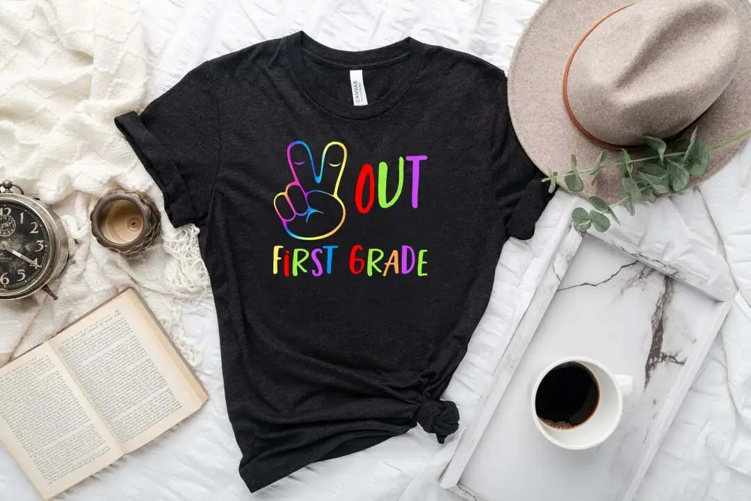 Funny Peace Out First Grade T Shirt End of School Year Kids Graduation Elementary Teacher BG249
Funny Peace Out First Grade T Shirt End of School Year Kids Graduation Elementary Teacher BG249