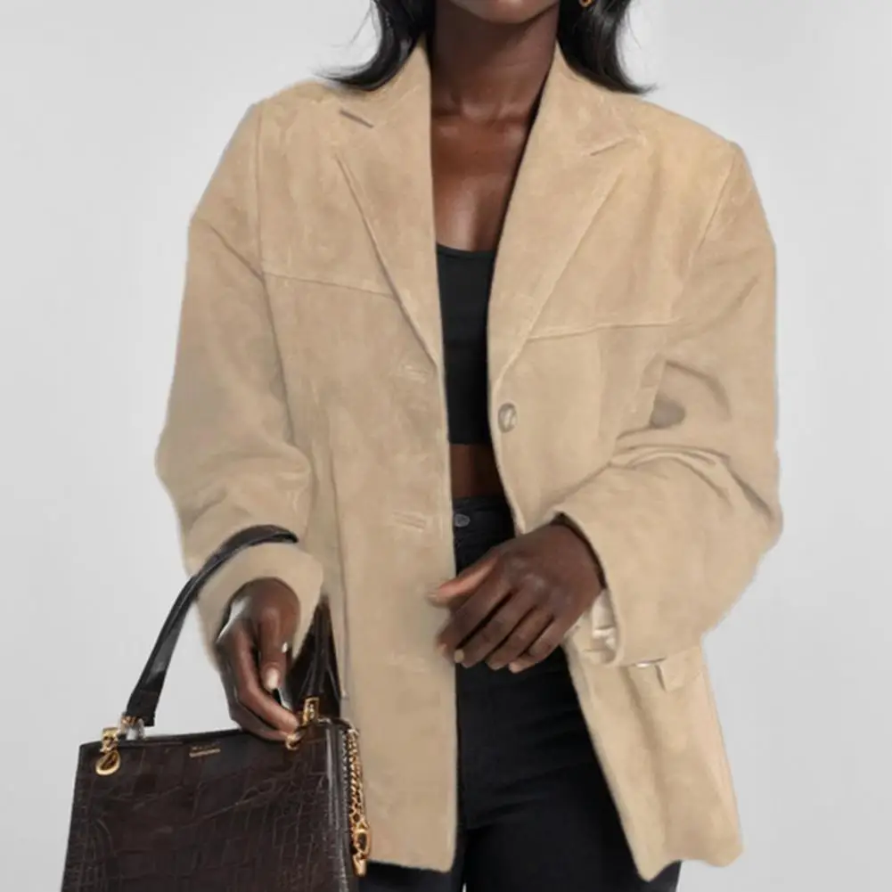 Loose Vintage Suede Jackets Women Lapel Single Breasted Long Sleeves Pockets Jacket 2025 Autumn New Maillard Outerwears
Loose Vintage Suede Jackets Women Lapel Single Breasted Long Sleeves Pockets Jacket 2025 Autumn New Maillard Outerwears