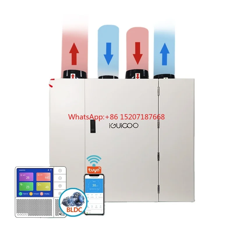 Wall mounted cabinet heat recovery ventilation fresh air ERV wifi system modbus controller
Wall mounted cabinet heat recovery ventilation fresh air ERV wifi system modbus controller