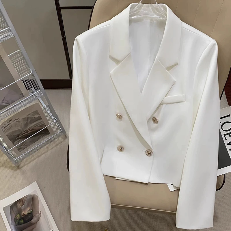 2025 New Women's White Short Blazer Korean Office Elegant Long Sleeve Spring Autumn Work Jacket Chic Formal Casual Slim Fit Coat
2025 New Women's White Short Blazer Korean Office Elegant Long Sleeve Spring Autumn Work Jacket Chic Formal Casual Slim Fit Coat