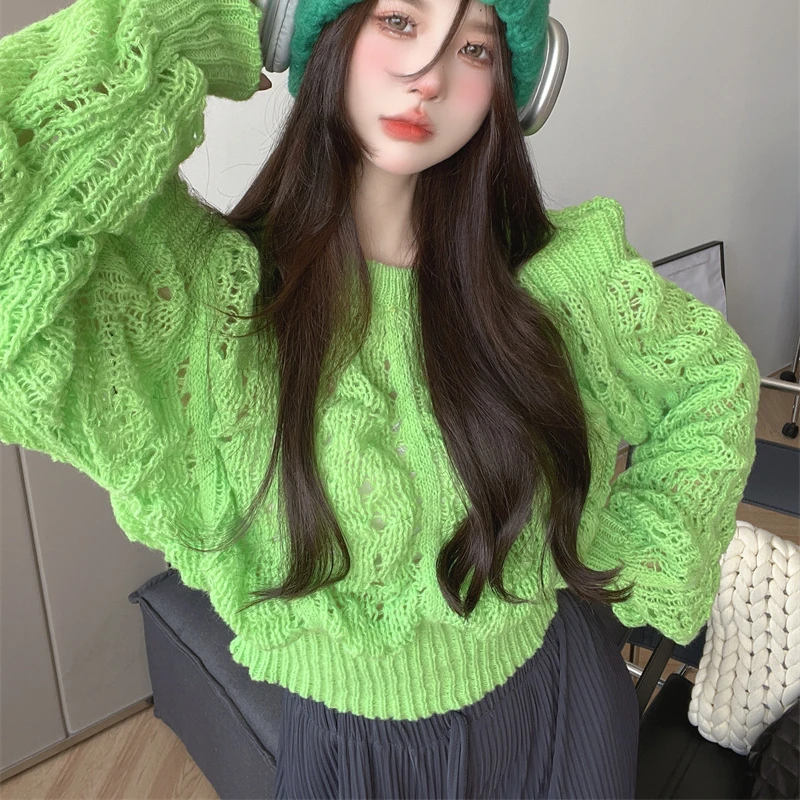 Ladies Fashion Mesh Hollowed Out See-through Pullover Sweater Tshirts Women Sexy Tops Female Girl Casual Knitted T-shirt BVy2056
Ladies Fashion Mesh Hollowed Out See-through Pullover Sweater Tshirts Women Sexy Tops Female Girl Casual Knitted T-shirt BVy2056