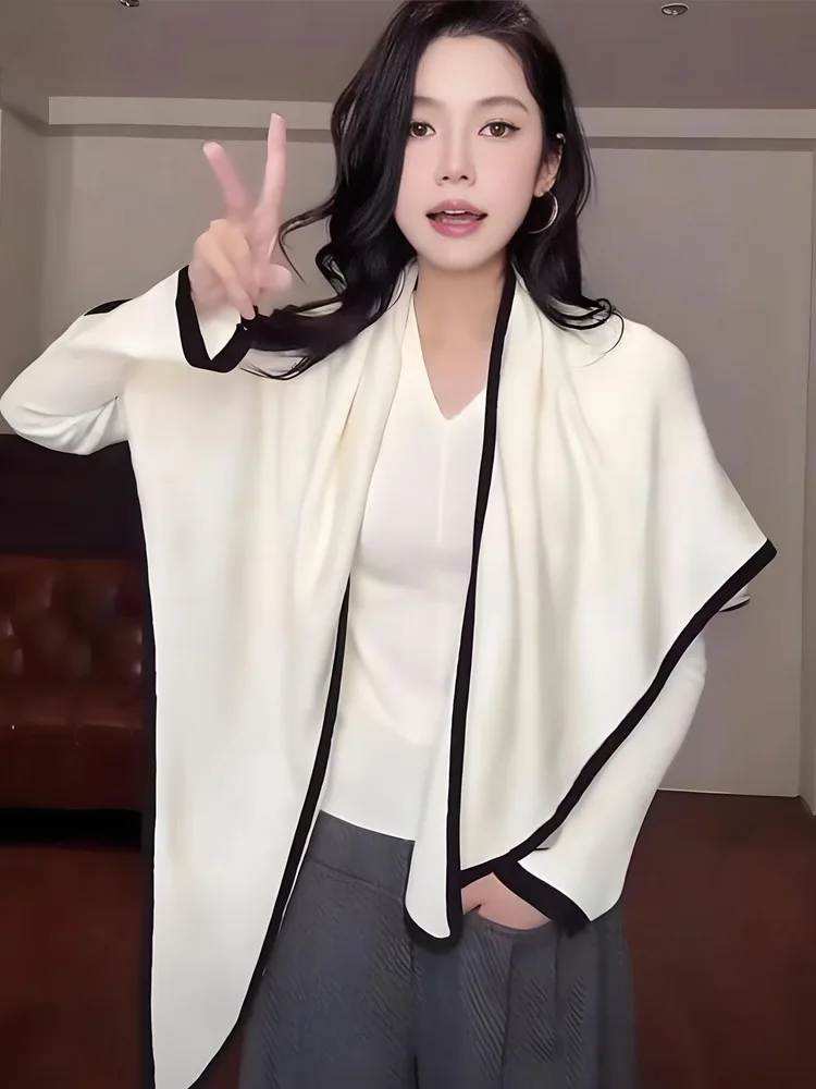 Korean Style Color Block Knitted Sweater Set with Shawl Spring Autumn Fashionable Two-Piece Ensemble for Women
Korean Style Color Block Knitted Sweater Set with Shawl Spring Autumn Fashionable Two-Piece Ensemble for Women