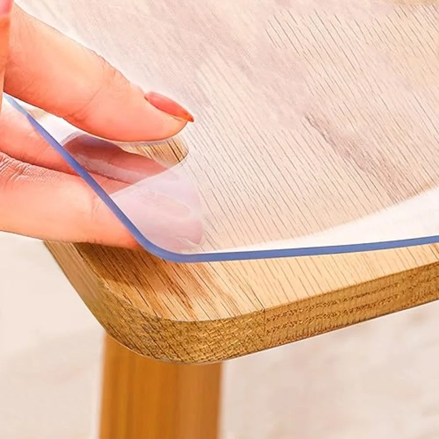 Clear Plastic Vinyl Desk Pad Mat with Mouse Pad PVC Desk Blotter Mat Extra Large Office Drawing Writing Full Desk Pad for Compu