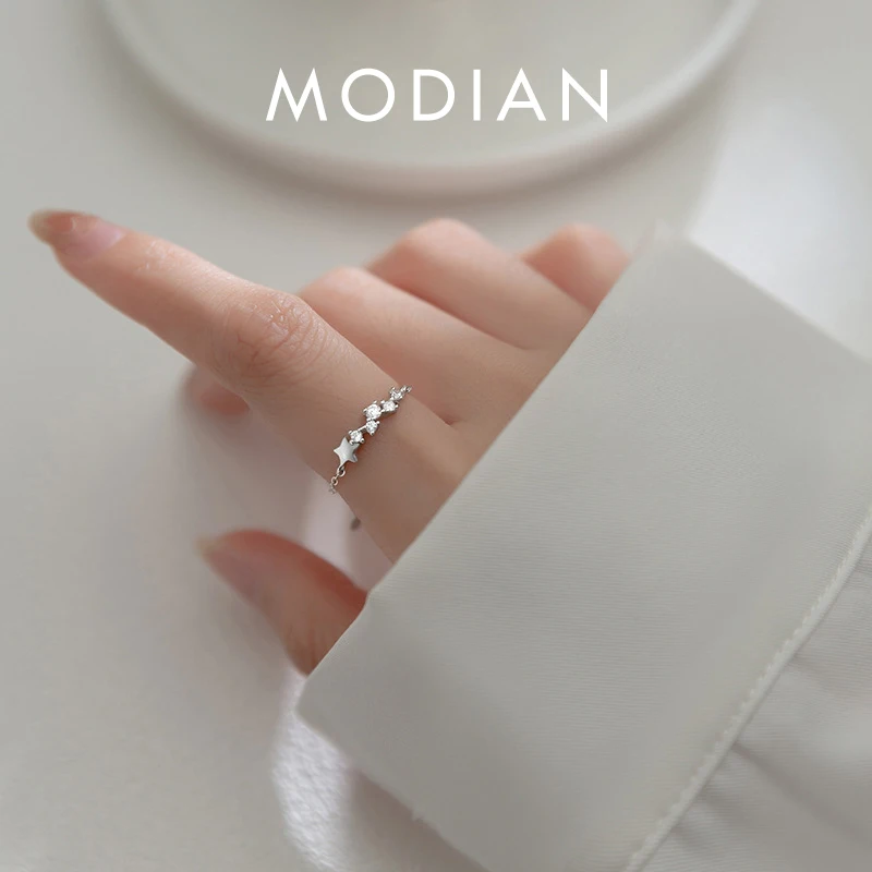 Цепочка Modian с простыми звездами, кольцо из 100% серебра 925 пробы с регулируемым шармом, кольца на палец для женщин, свадебные украшения, подарк...
Цепочка Modian с простыми звездами, кольцо из 100% серебра 925 пробы с регулируемым шармом, кольца на палец для женщин, свадебные украшения, подарк...
